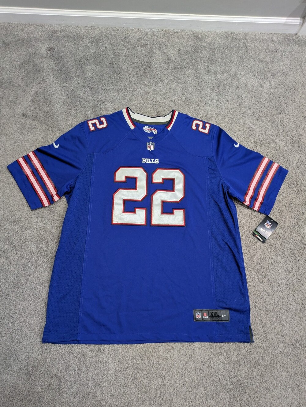 NEW Mens Buffalo Bills Fred Jackson Nike Sz XXL Football Blue Jersey Stitched On